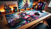 Tapis de souris XXL Materiel.net avec design manga pour les gamers.