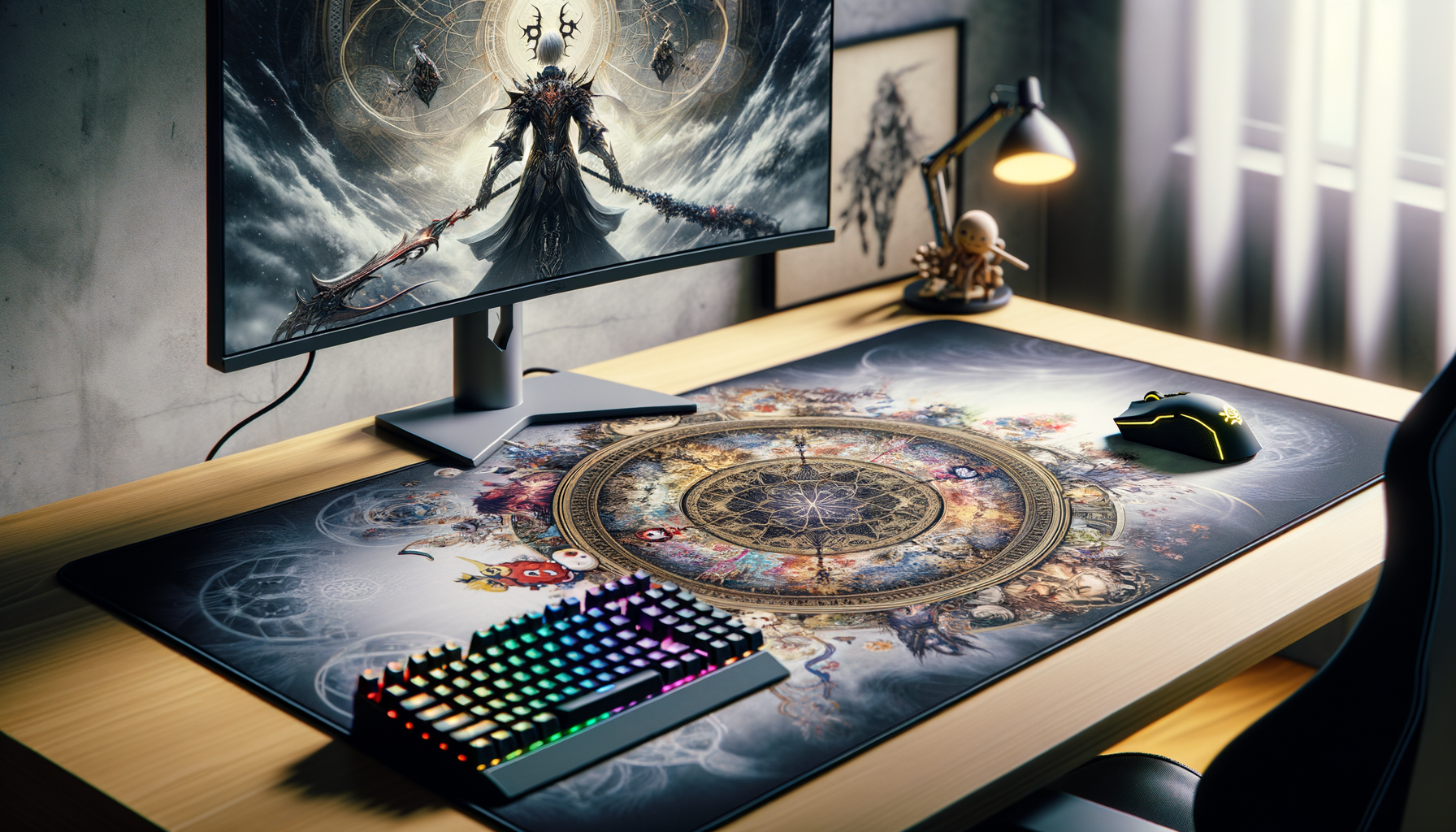 Tapis de souris XXL pas cher avec design coloré pour gaming et manga.