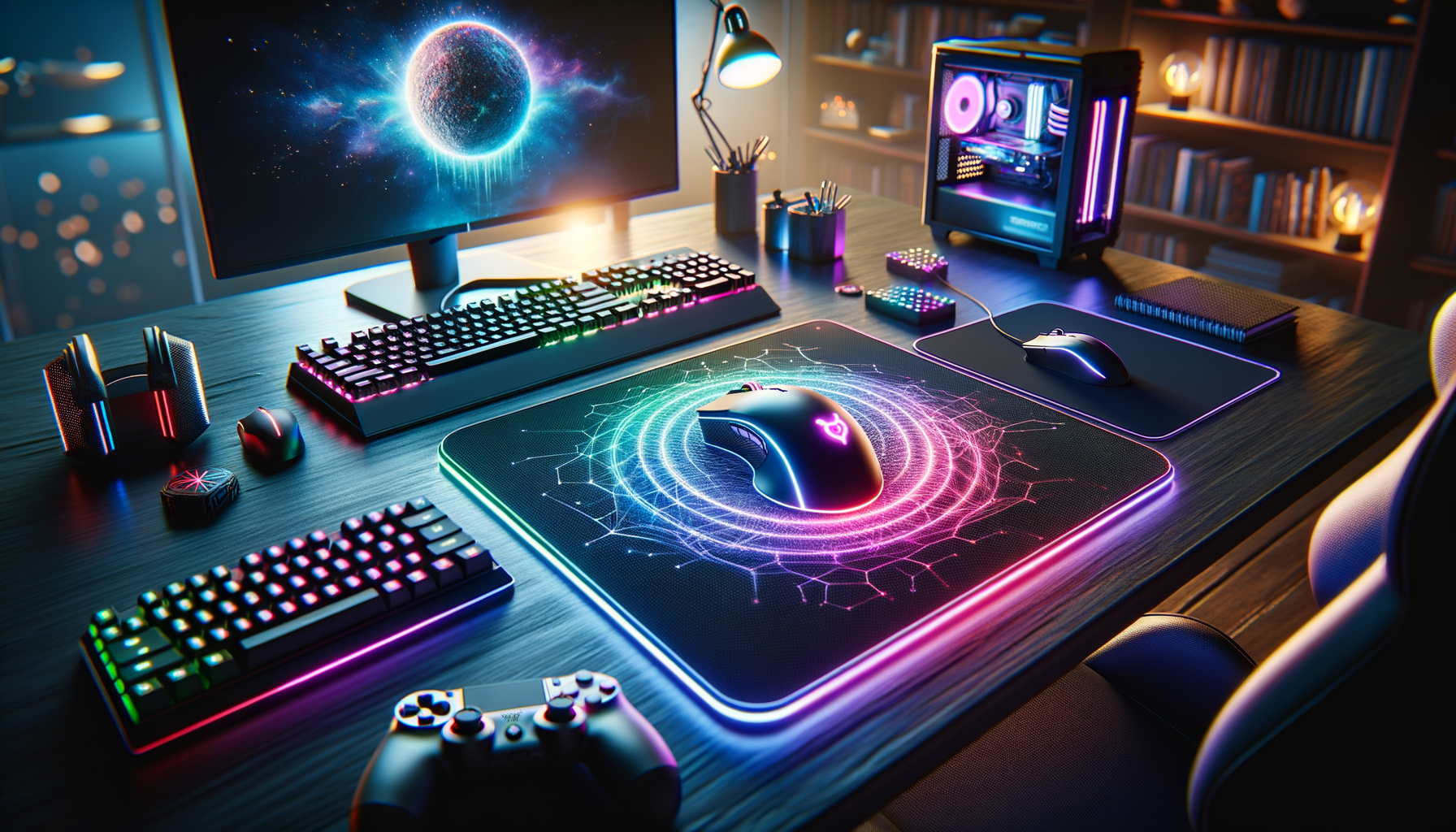 Découvrez le tapis de souris XXL RGB Flow Up avec un éclairage dynamique et un confort exceptionnel pour votre setup gaming.