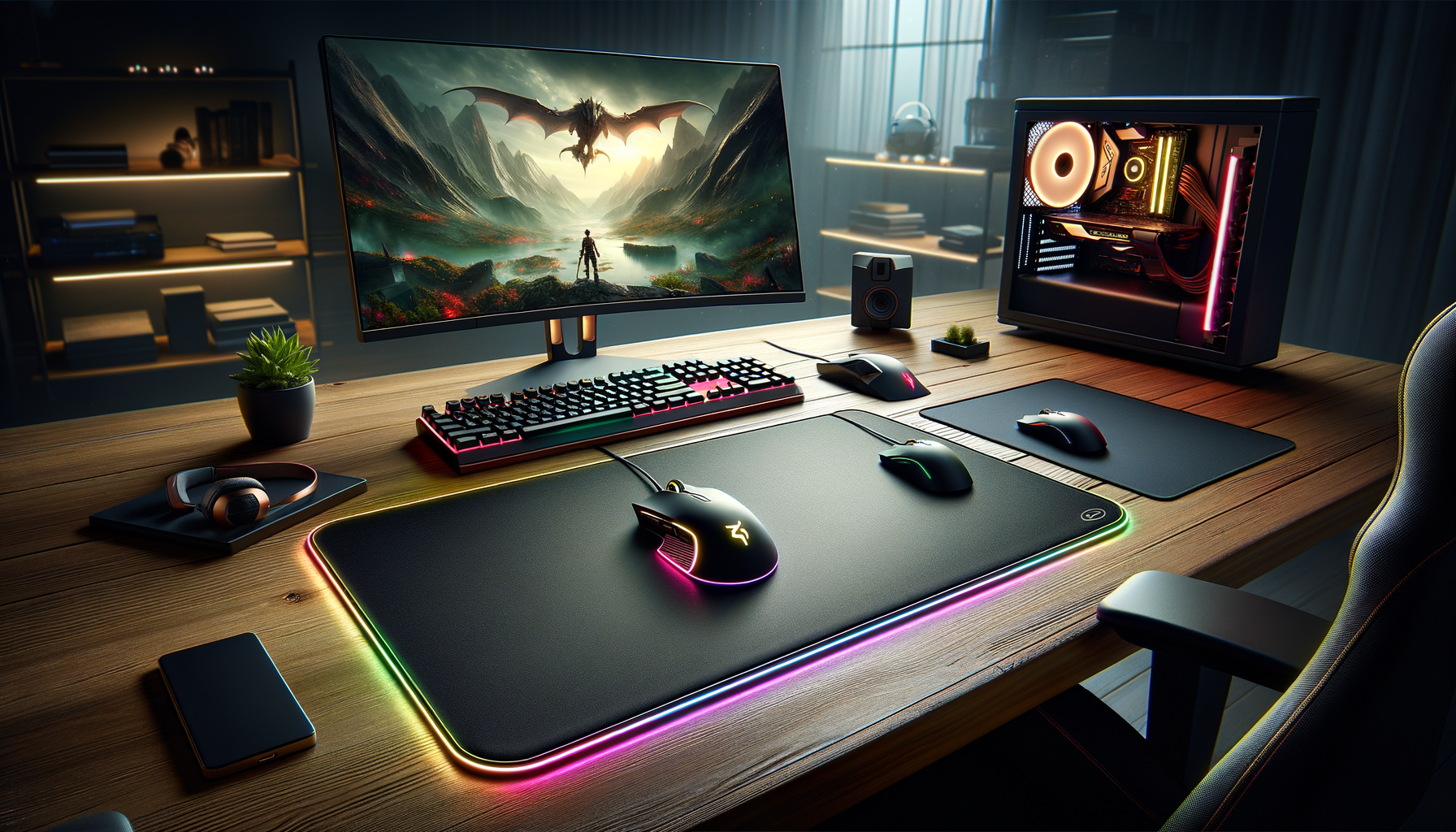 Découvrez le tapis de souris XXL Corsair RGB avec éclairage vibrant, idéal pour un setup gaming haut de gamme.