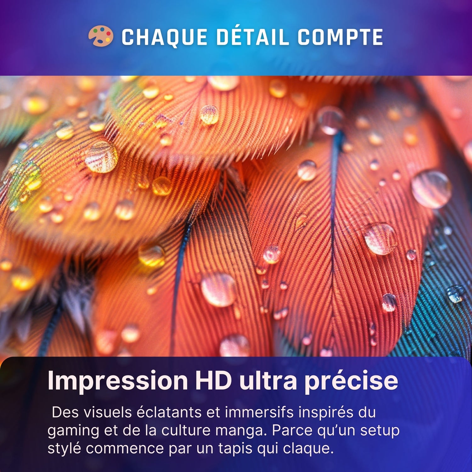 Impression HD éclatante sur tapis de souris XXL inspiré du gaming et de la culture manga