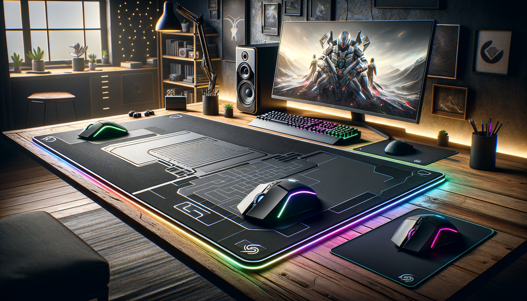 Illustration des tapis de souris XXL Corsair MM300 et MM700 pour gamers
