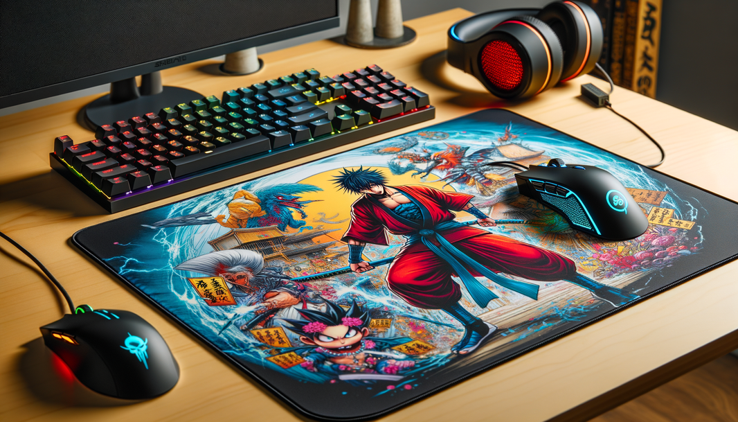 Découvrez le tapis de souris XXL Aukey, alliant design manga et confort pour les gamers.