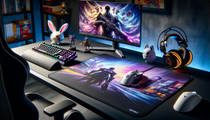 Tapis de souris XXL Logitech G840 sur un bureau de gaming moderne.