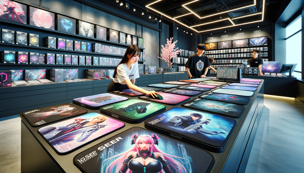 Tapis de souris XXL FNAC avec designs manga, parfait pour gamers.