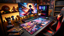 Tapis de souris XXL Dragon Ball Z vibrant pour gamers, avec personnages iconiques.