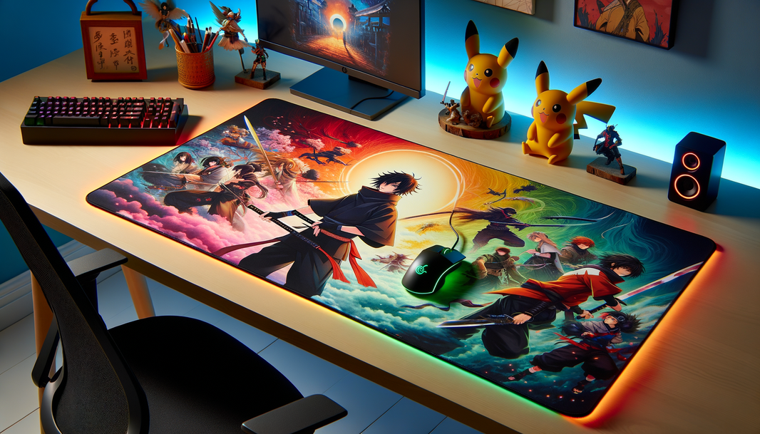Tapis de souris XXL Naruto avec Naruto et Sasuke, design vibrant et ambiance gaming.