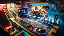 Tapis de souris XXL Darty avec designs manga vibrants, idéal pour gamers.