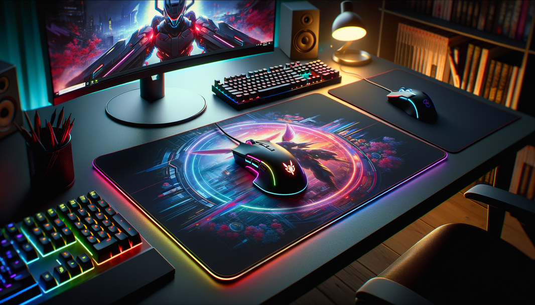 SteelSeries tapis de souris XXL RGB avec éclairage dynamique dans un setup gaming.
