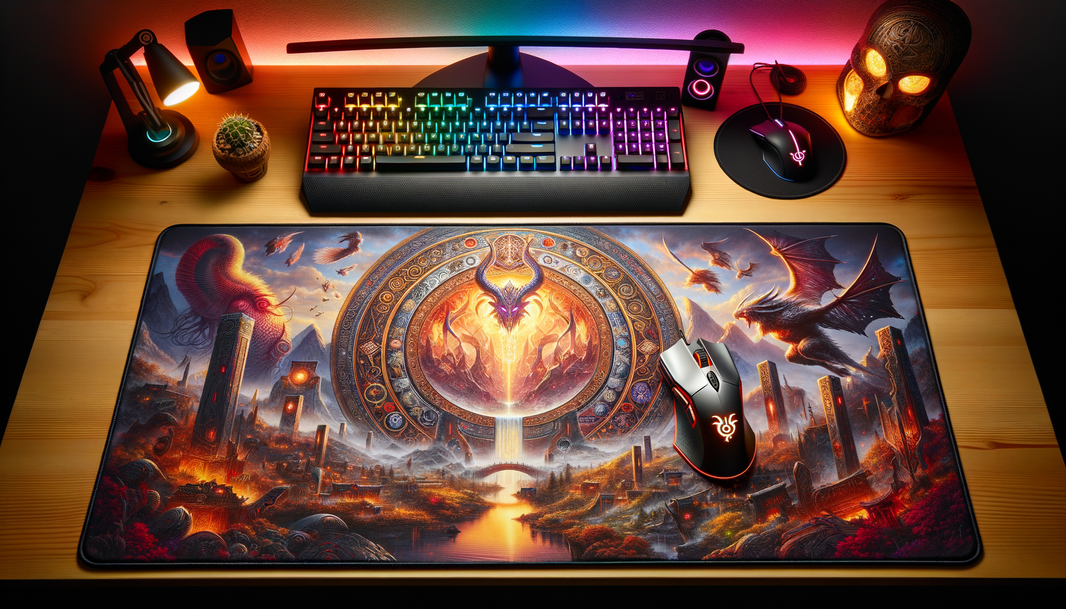 Tapis de souris XXL World of Warcraft avec design inspiré d'Azeroth pour un gaming immersif.