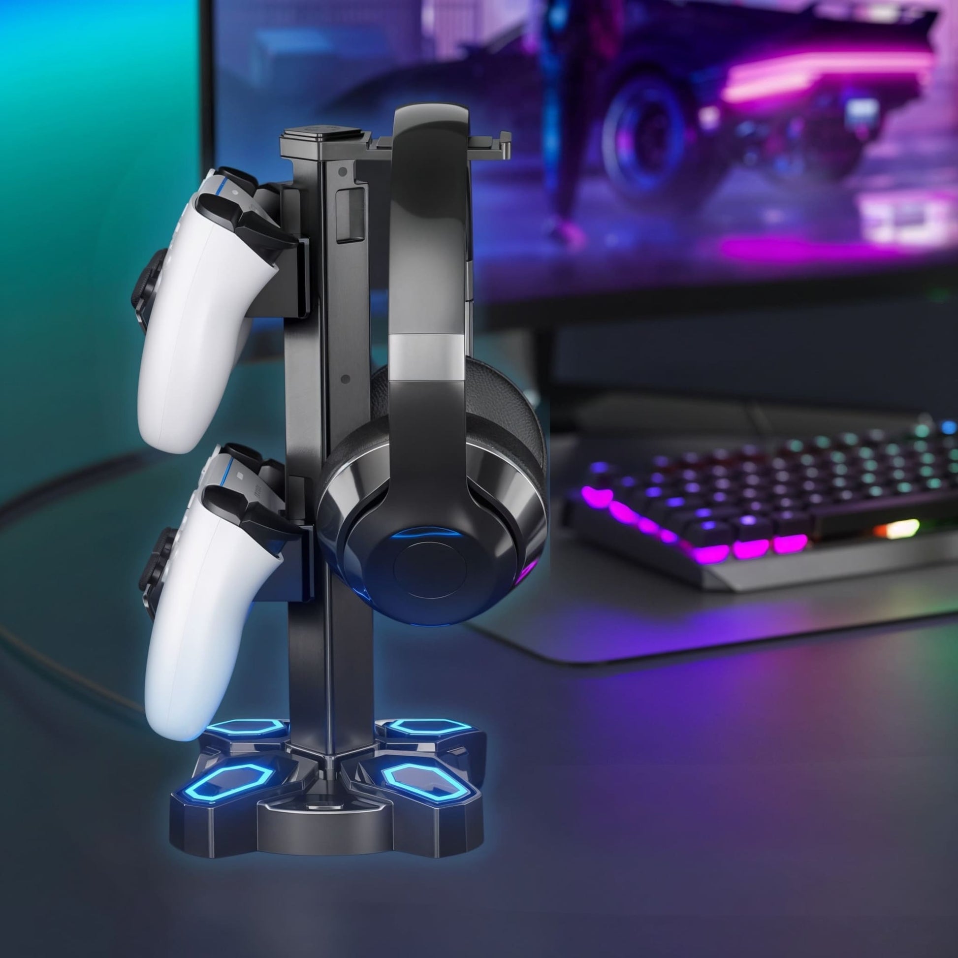 🎧 Support de casque & manettes RGB - Mouse Pads