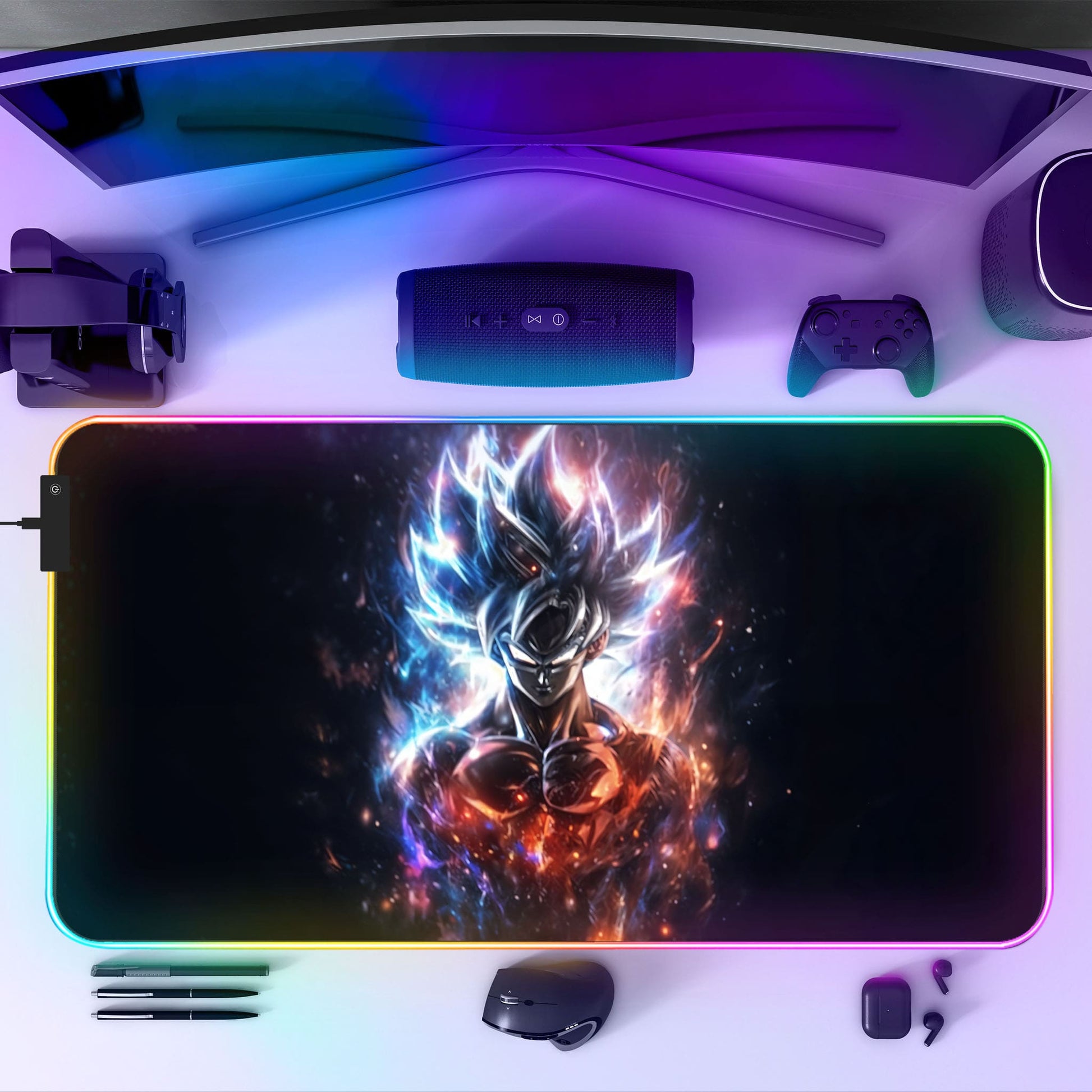 Tapis de souris DBZ SANGOKU RGB - Aura - Mouse Pads