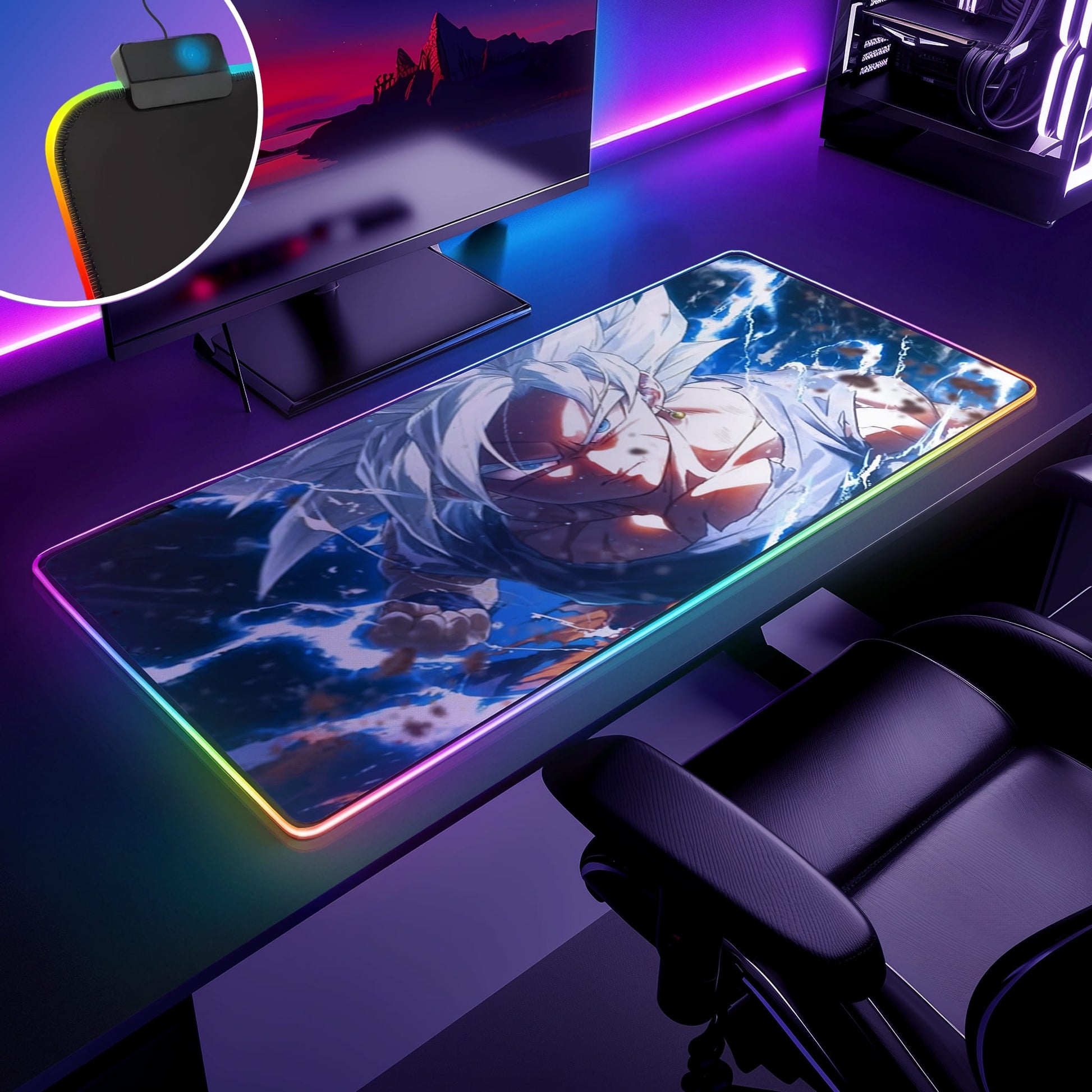 Tapis de souris DBZ SANGOKU RGB - Éclair - Mouse Pads
