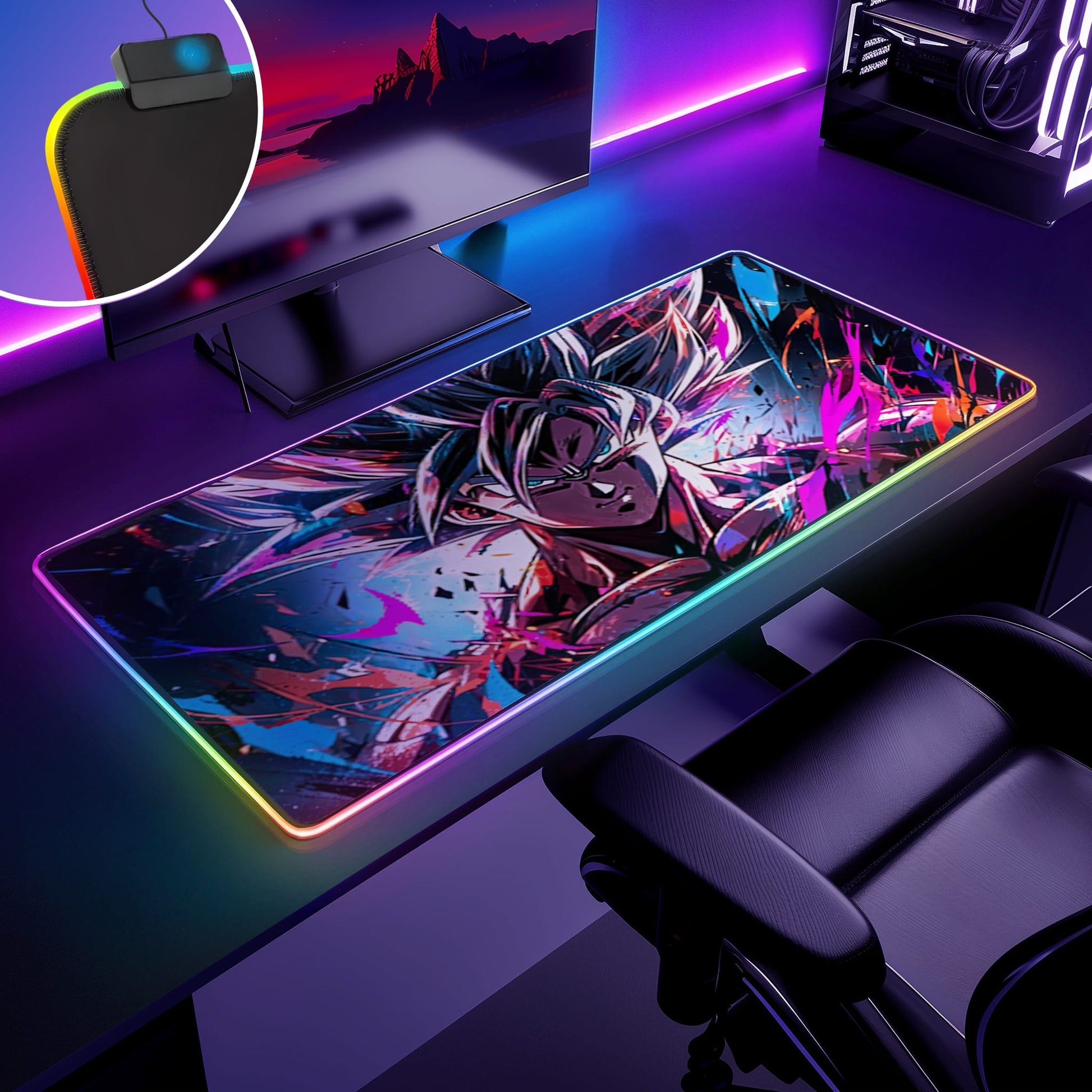 Tapis de souris DBZ SANGOKU RGB - Explosion - Mouse Pads