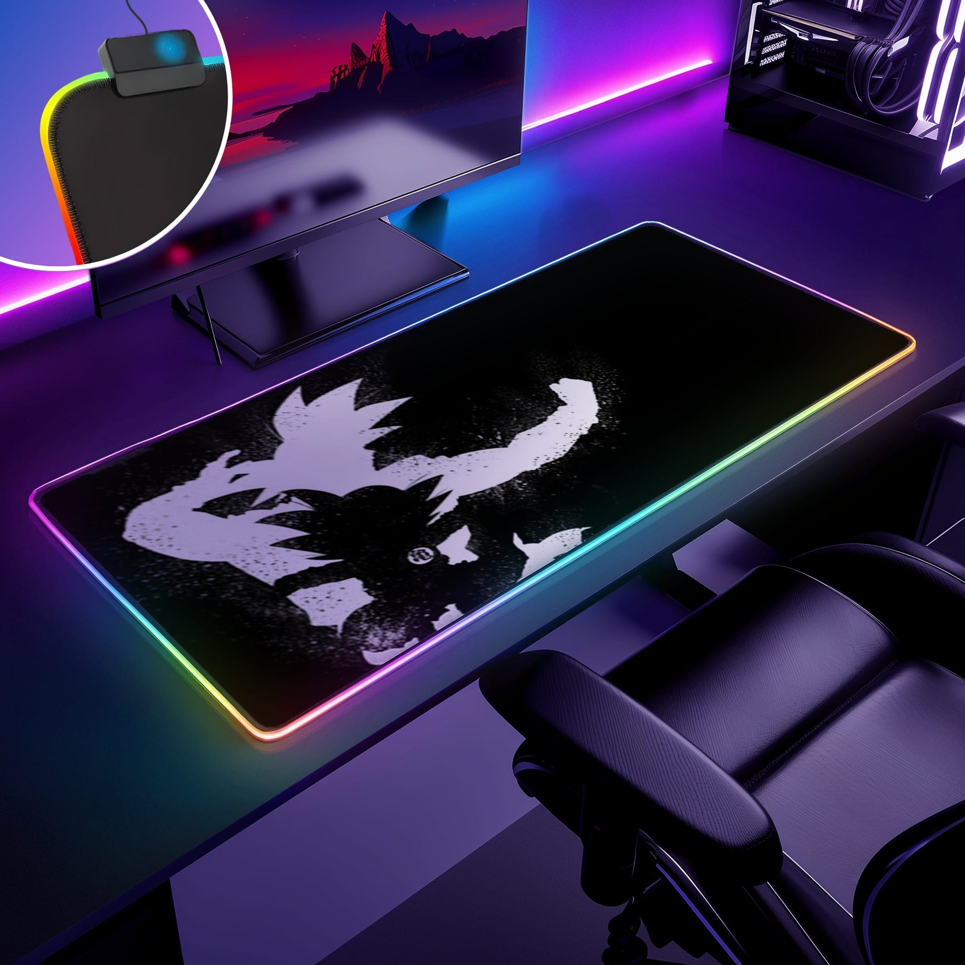 Tapis de souris DBZ SANGOKU RGB - Silhouette - Mouse Pads